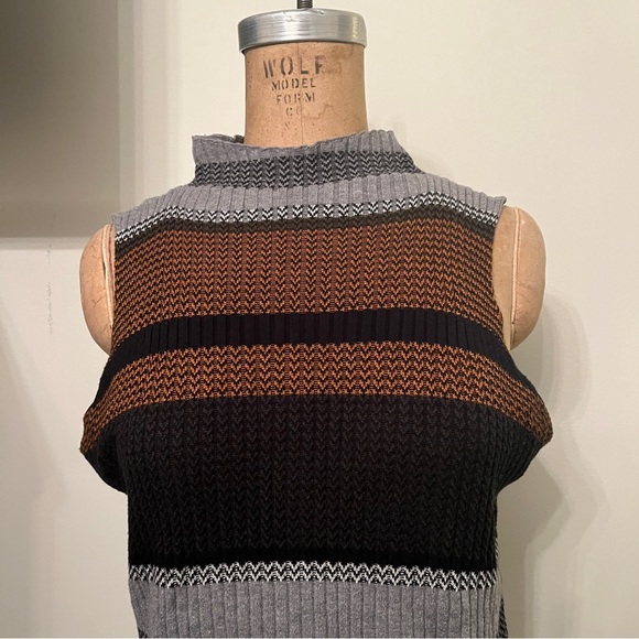 Sancturary Vivienne Turtleneck Knit Striped Sweater Tank Top - Picture 3 of 7